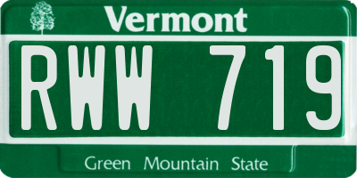 VT license plate RWW719