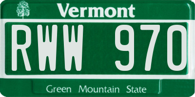 VT license plate RWW970