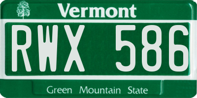 VT license plate RWX586