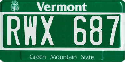 VT license plate RWX687