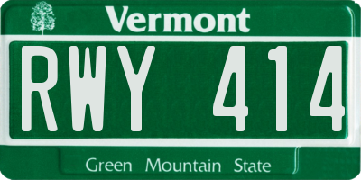 VT license plate RWY414