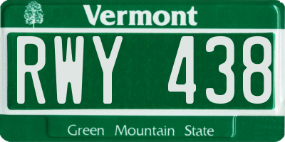 VT license plate RWY438
