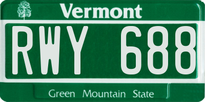 VT license plate RWY688