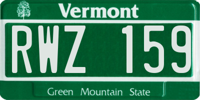 VT license plate RWZ159