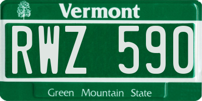 VT license plate RWZ590