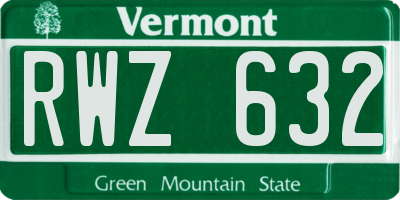 VT license plate RWZ632