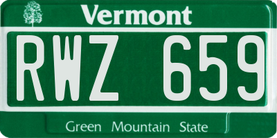 VT license plate RWZ659