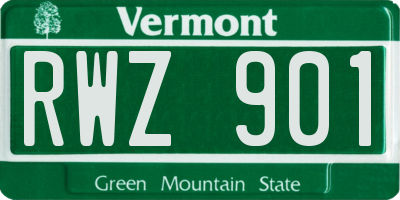 VT license plate RWZ901