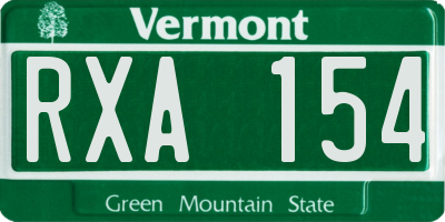 VT license plate RXA154