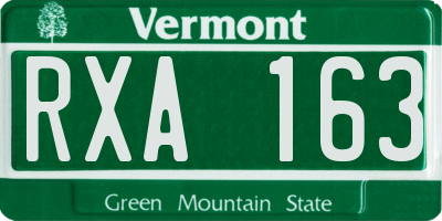 VT license plate RXA163
