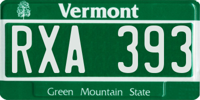 VT license plate RXA393