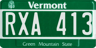 VT license plate RXA413