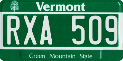 VT license plate RXA509