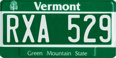 VT license plate RXA529