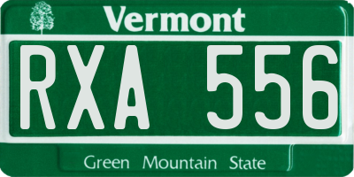 VT license plate RXA556