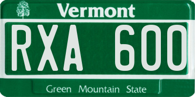 VT license plate RXA600