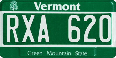 VT license plate RXA620