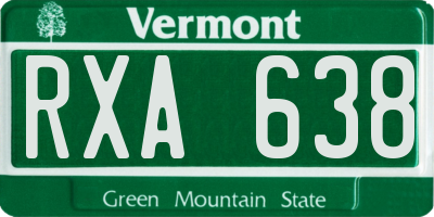 VT license plate RXA638
