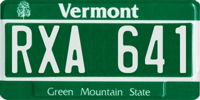VT license plate RXA641
