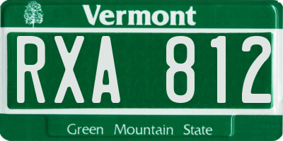 VT license plate RXA812