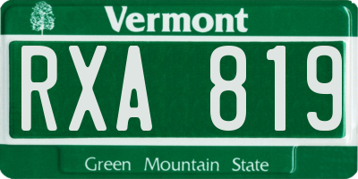 VT license plate RXA819