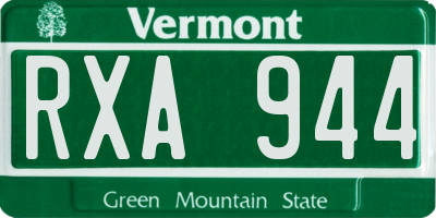 VT license plate RXA944