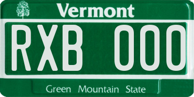 VT license plate RXB000