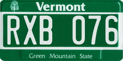 VT license plate RXB076