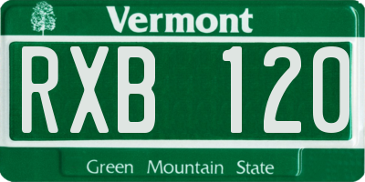 VT license plate RXB120