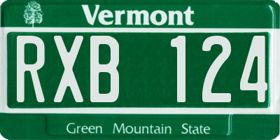 VT license plate RXB124