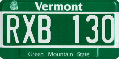 VT license plate RXB130