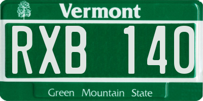 VT license plate RXB140