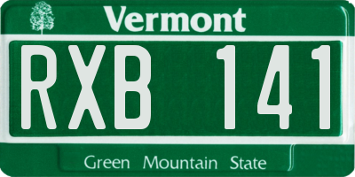 VT license plate RXB141