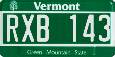 VT license plate RXB143