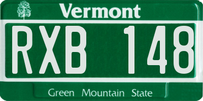 VT license plate RXB148
