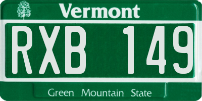 VT license plate RXB149