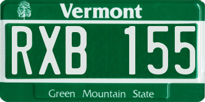 VT license plate RXB155