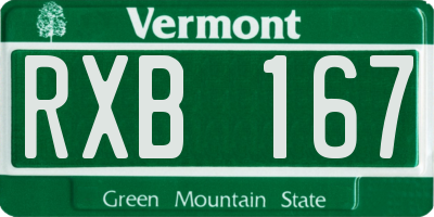 VT license plate RXB167