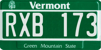 VT license plate RXB173