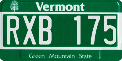 VT license plate RXB175