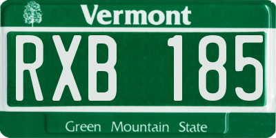 VT license plate RXB185