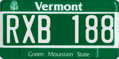 VT license plate RXB188