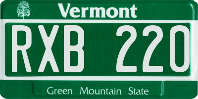 VT license plate RXB220