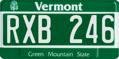 VT license plate RXB246