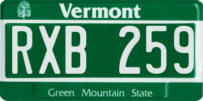 VT license plate RXB259