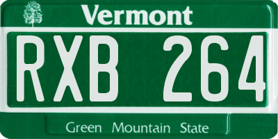 VT license plate RXB264