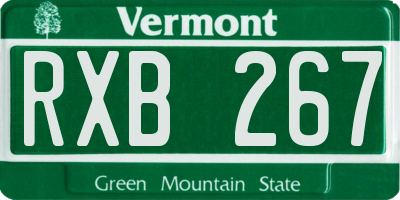 VT license plate RXB267