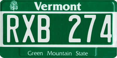 VT license plate RXB274