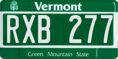 VT license plate RXB277