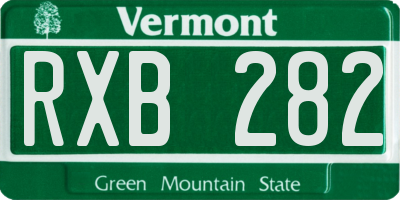 VT license plate RXB282